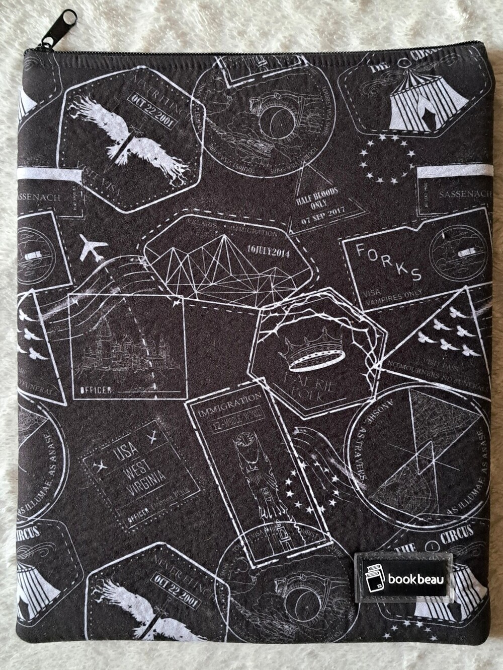 Fictional Worlds Passport Bookbeau Book Sleeve